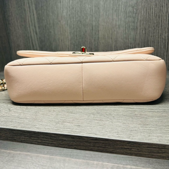 Chanel Beige Nude Flap Bag - Lambskin Quilted Resin Bi-Color Chain - Picture 7 of 11